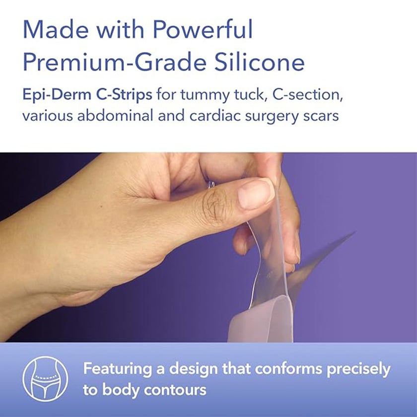 Biodermis EpiDerm C Strip Natural Silicone Gel Sheeting For Scars, Size 3.6 * 15.2cm 