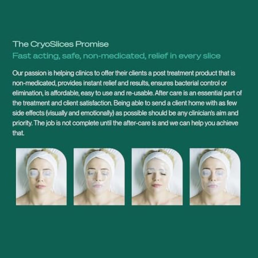 Cryoslices Aftercare Skin Restoration Gel - 4 Piece Multiuse Face Mask 
