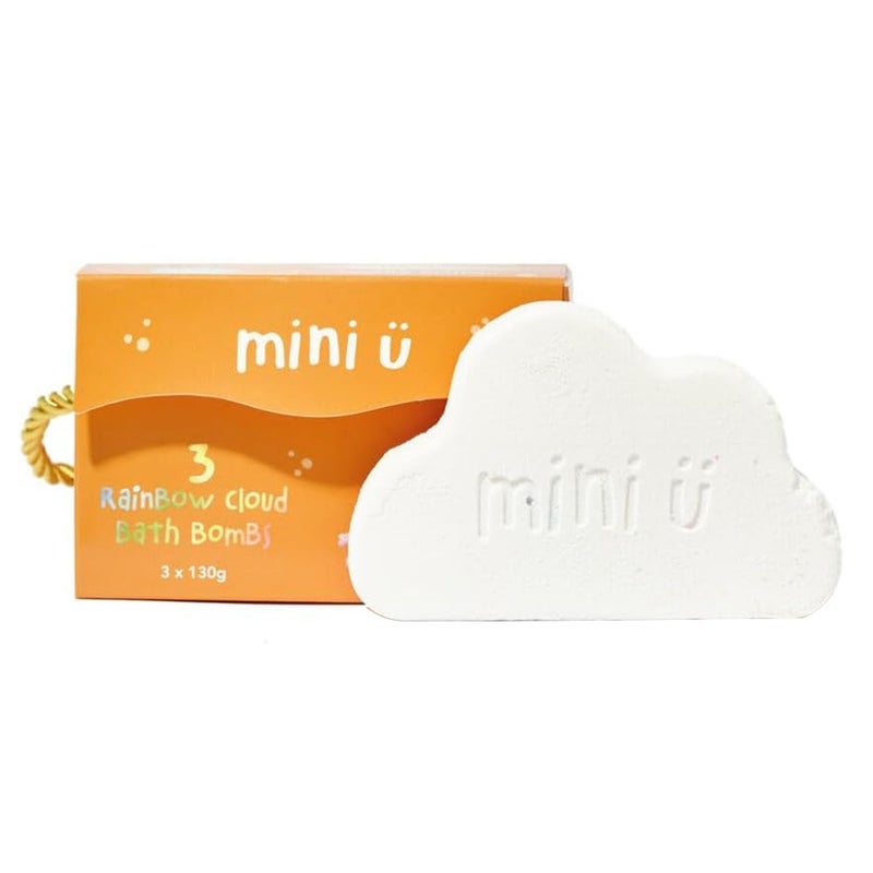 Mini U Rainbow Cloud Baby Bath Bombs 130g, Pack of 3's