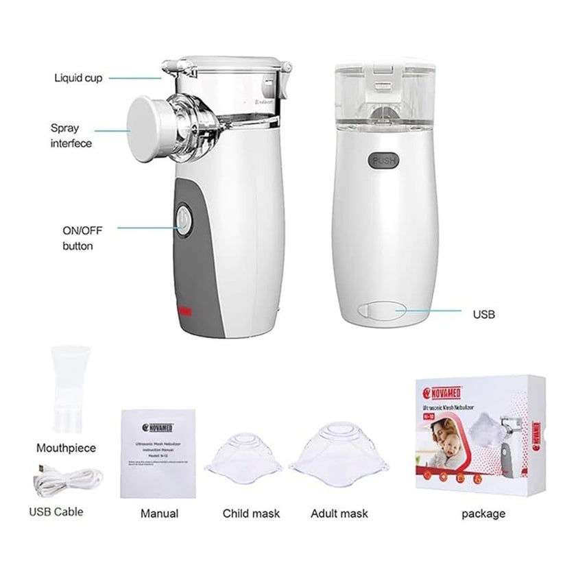 Novamed Ultrasonic Mesh Nebulizer N-12 For Respiratory Care 