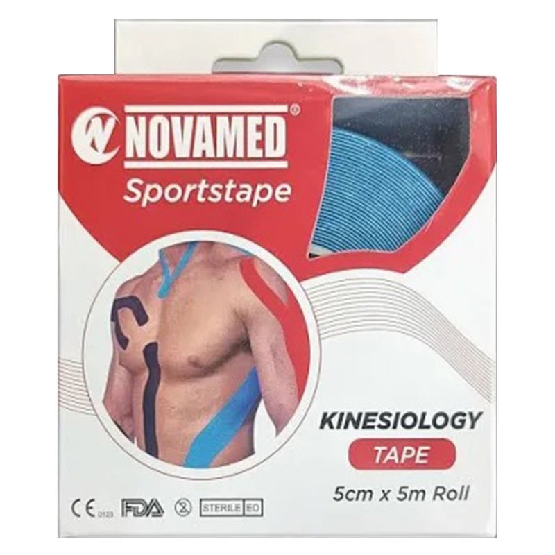 Novamed Kinesiology Tape For Pain Relief - Blue Color, Size 5cm * 5m 