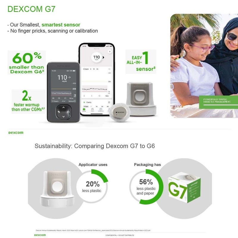 Dexcom G7 Sensor Kit For Continuous Glucose Monitoring, Pack of 1's