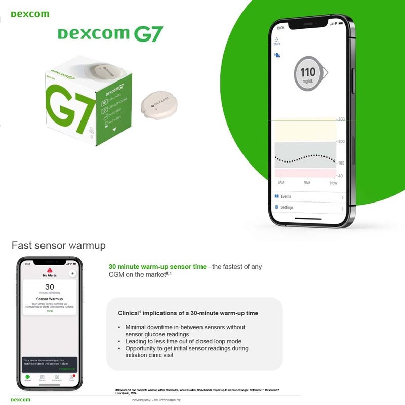 Dexcom G7 Sensor Kit For Continuous Glucose Monitoring, Pack of 1's