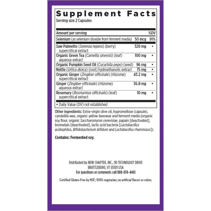 New Chapter Prostate 5LX Saw Palmetto Men's Supplement Capsules, Pack of 120's