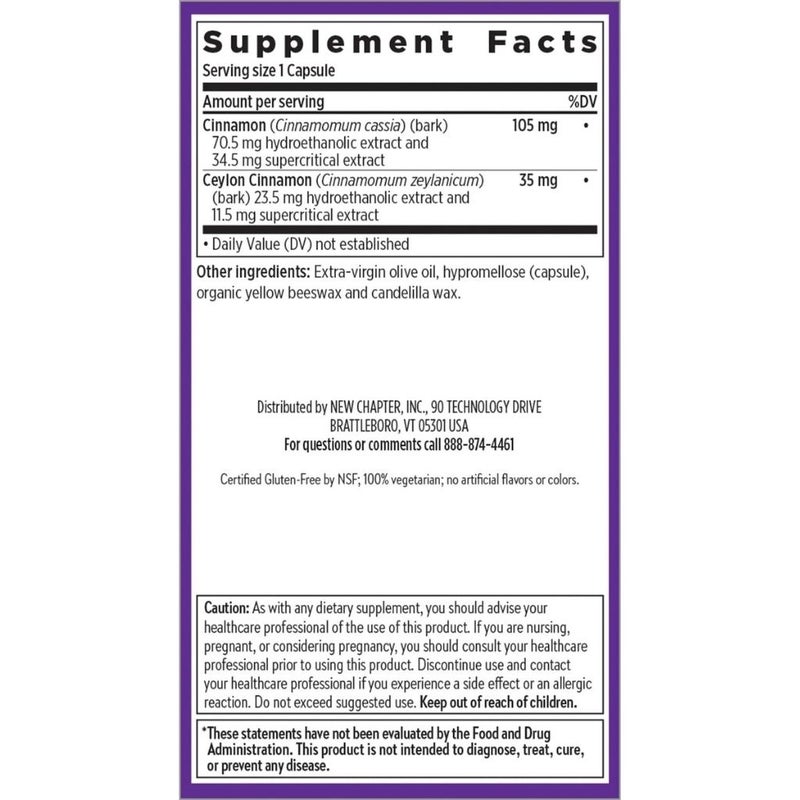 New Chapter Cinnamon Force Supplement Capsules, Pack of 30's