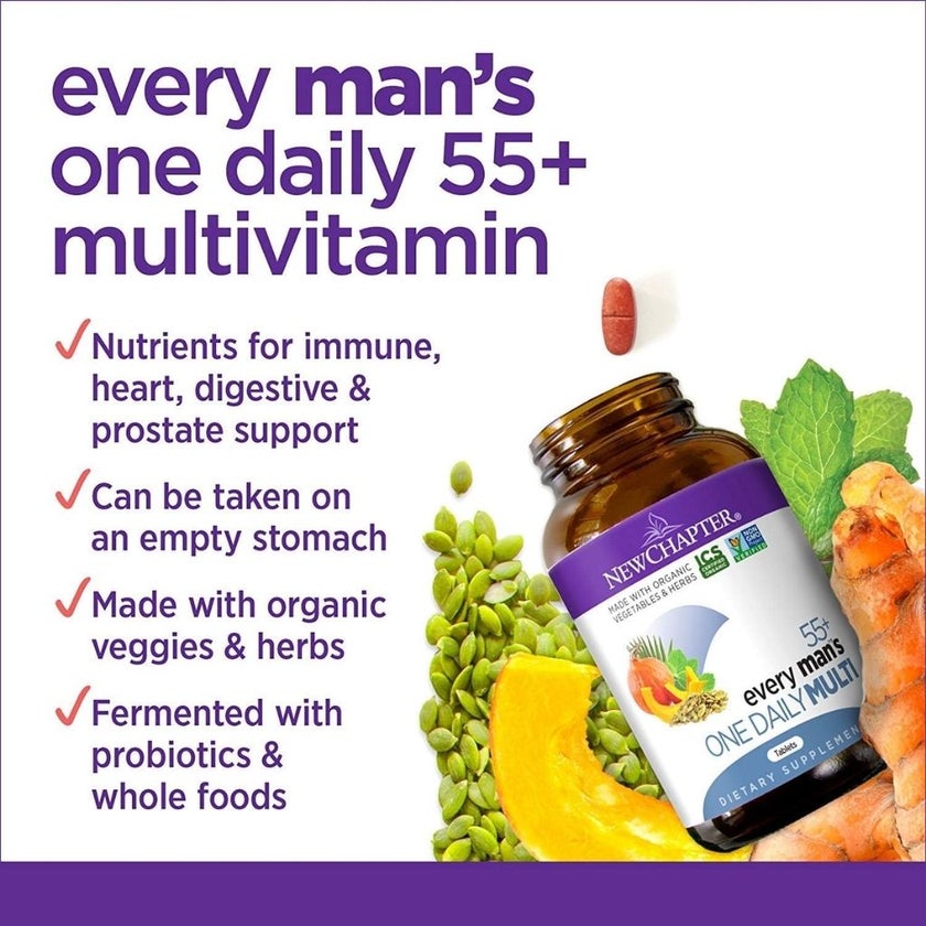 New Chapter Every Man's One Daily 55+ Multivitamin Tablets, Pack of 72's