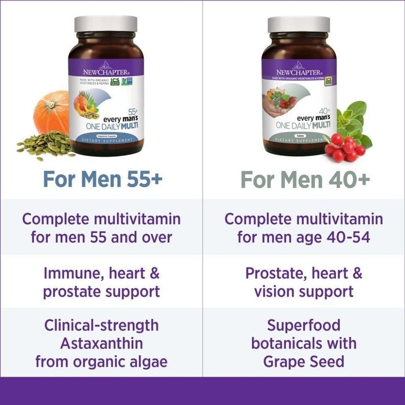 New Chapter Every Man's One Daily 55+ Multivitamin Tablets, Pack of 72's