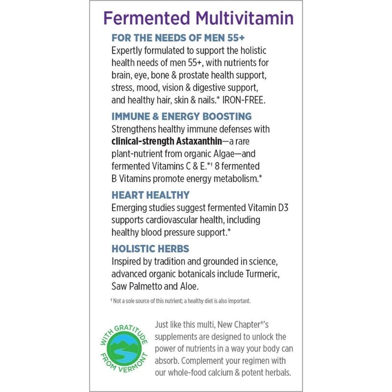 New Chapter Every Man's One Daily 55+ Multivitamin Tablets, Pack of 72's