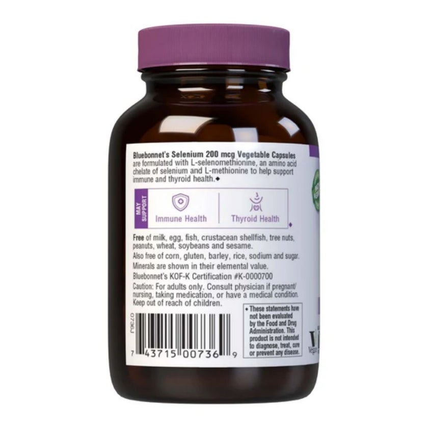Bluebonnet Selenium 200mcg Supplement Capsules, Pack of 90's
