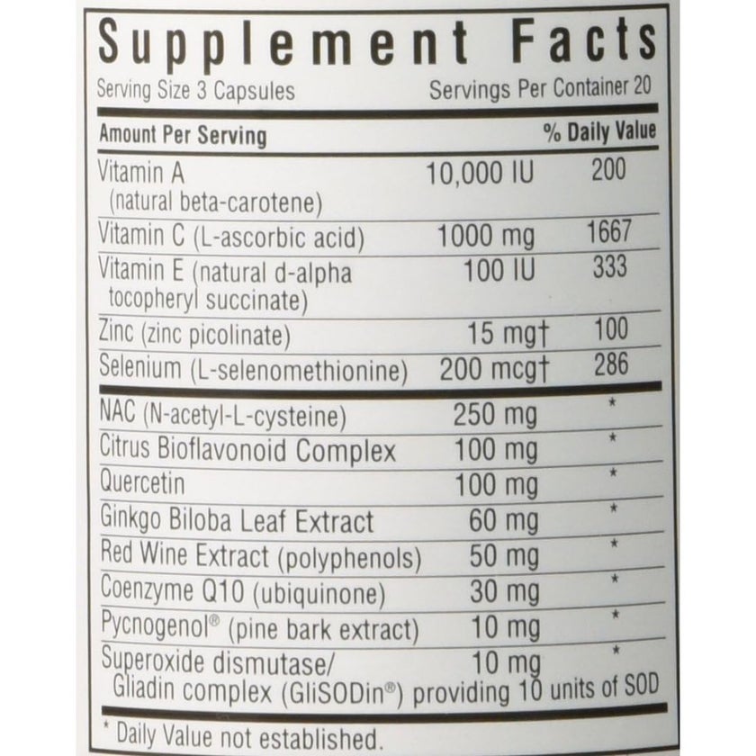 Bluebonnet Super Antioxidant Formula Capsules, Pack of 60's