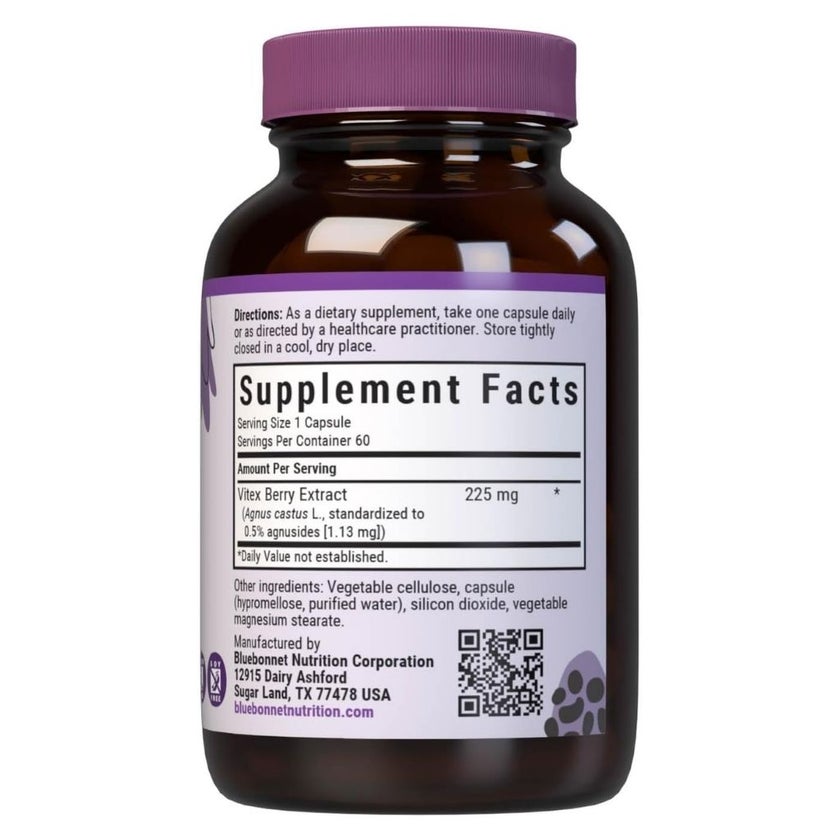 Bluebonnet Vitex Extract Women's Supplement Capsules, Pack of 60's