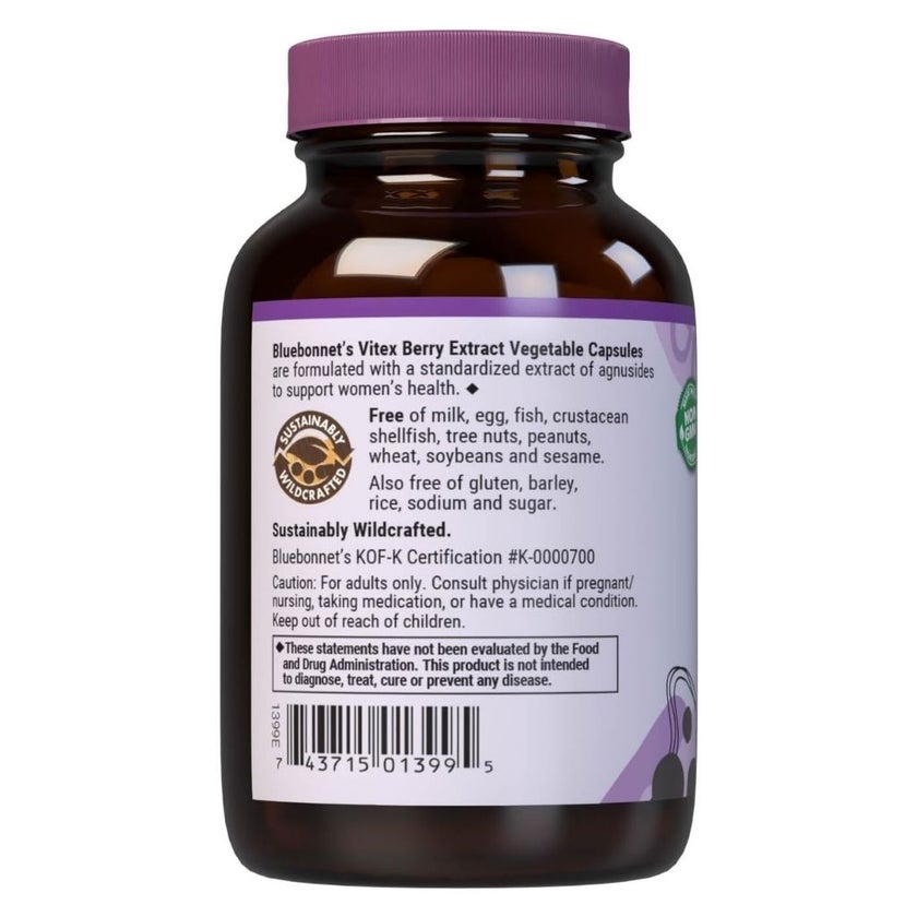 Bluebonnet Vitex Extract Women's Supplement Capsules, Pack of 60's