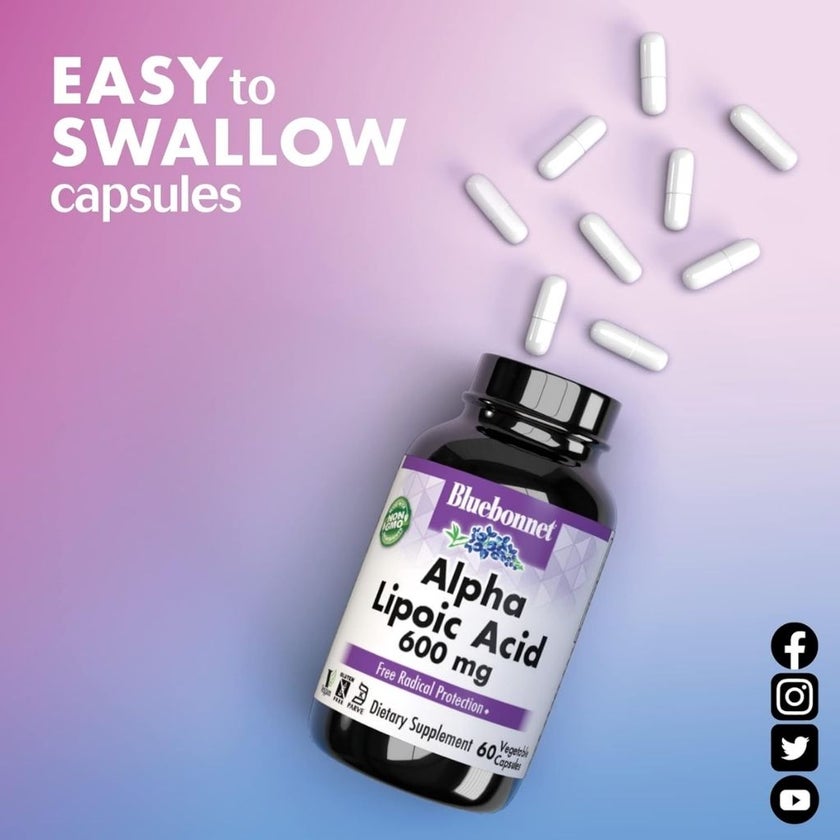 Bluebonnet Alpha Lipoic Acid 600mg Capsules, Pack of 30's