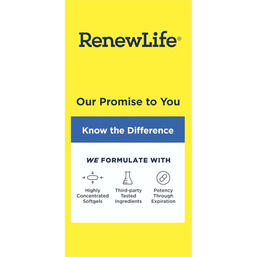 Renew Life Critical Omega 850mg Omega-3 Fish Oil Softgels, Pack of 60's