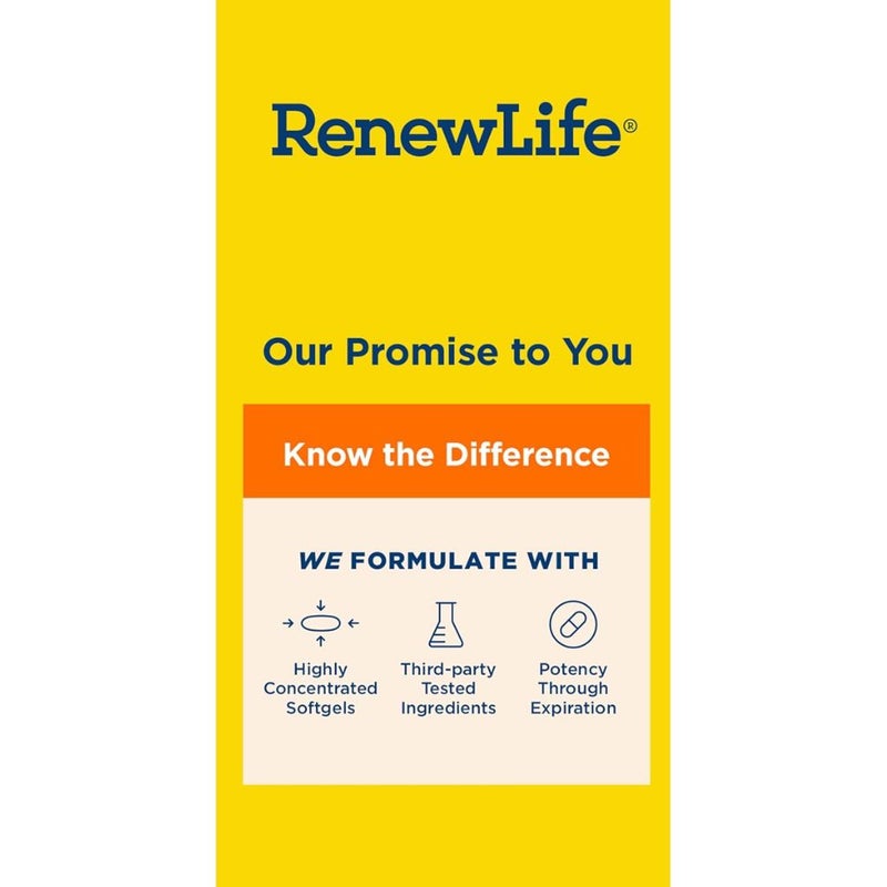 Renew Life Super Critical Omega 950mg Omega-3 Fish Oil Softgels, Pack of 30's