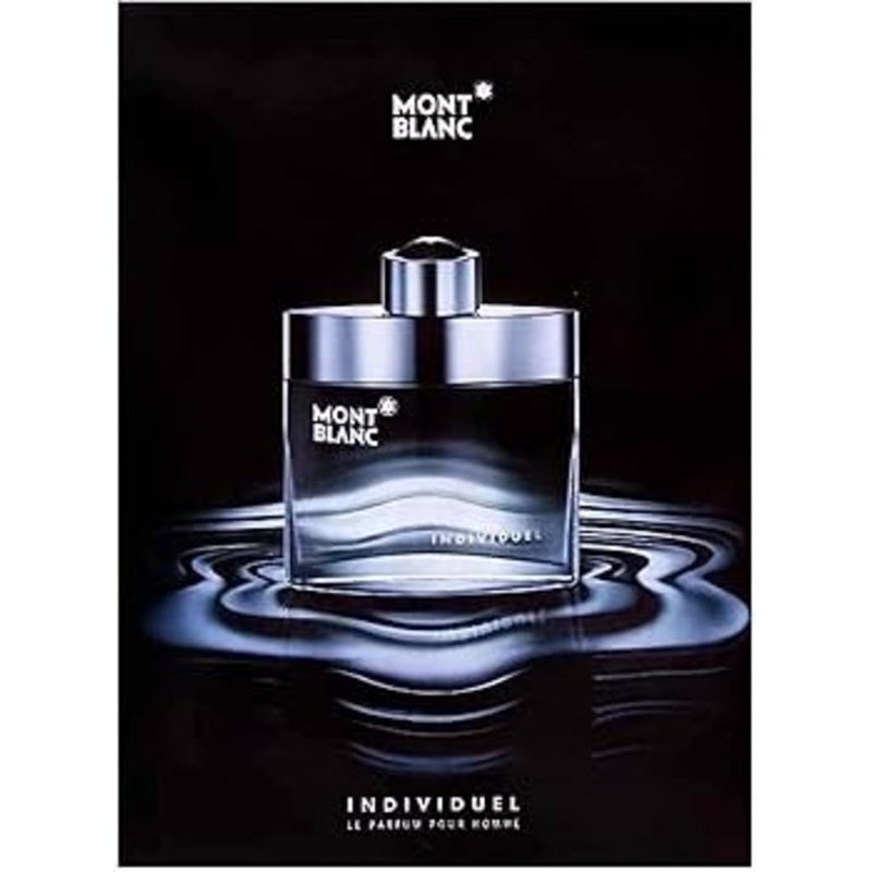 Mont Blanc Individuel Eau De Toilette For Men - Amber Woody Luxury Fragrance 75ml