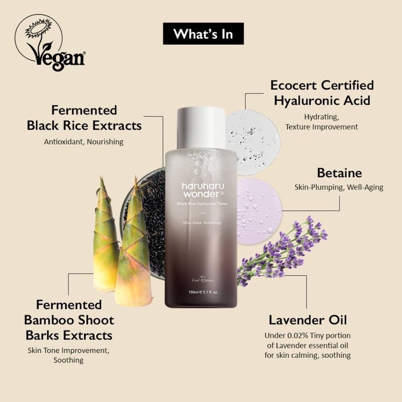 Haruharu Wonder Black Rice Hyaluronic Acid Skin Hydrating Toner 150ml