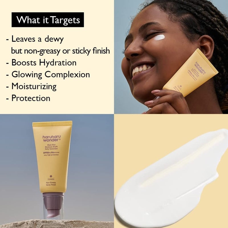 Haruharu Wonder Black Rice Moisture Airyfit Daily Sunscreen With SPF50+ & PA ++++ 50ml