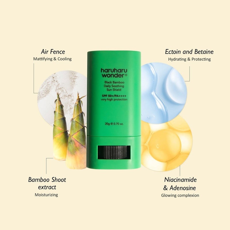 Haruharu Wonder Black Bamboo Daily Soothing Sun Shield Stick With SPF50+ PA++++ 20g