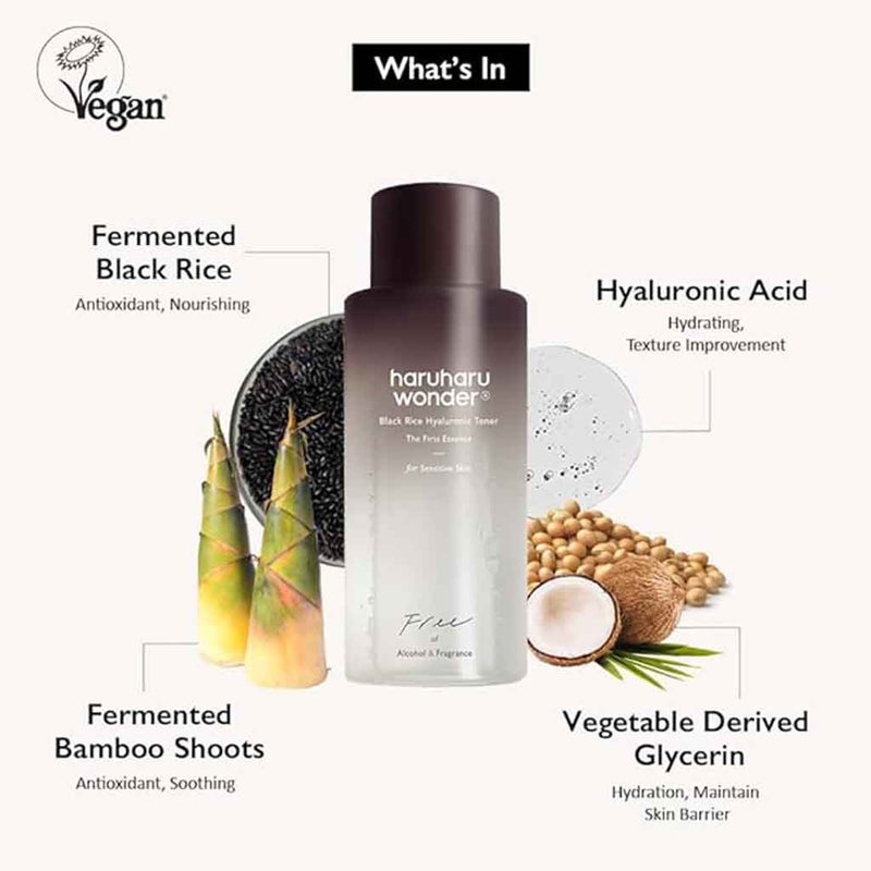 Haruharu Wonder Black Rice Hyaluronic Acid Skin Hydrating Toner For Sensitive Skin 150ml