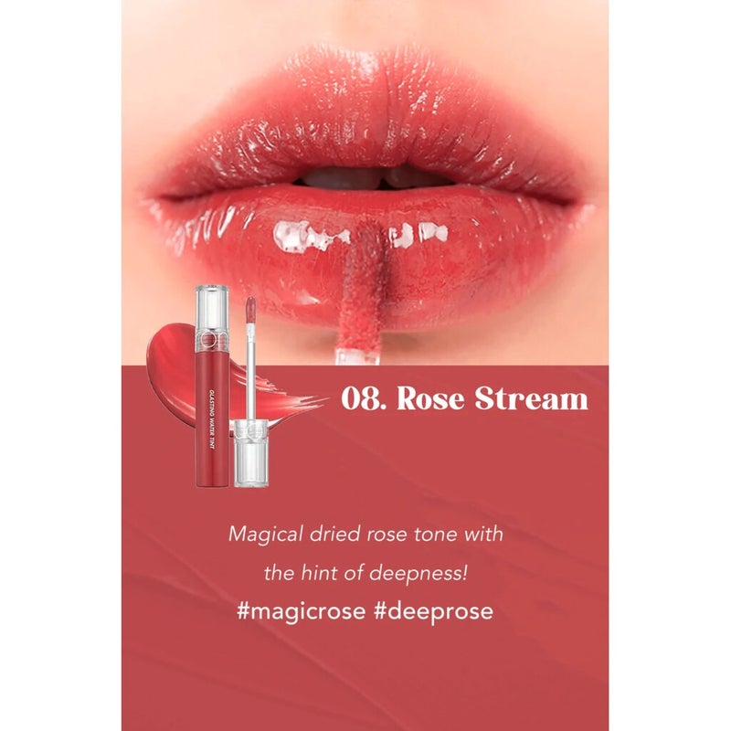 Rom&nd Glasting Water Lip Tint With Glossy Finish, Color - 08 Rose Stream 4g