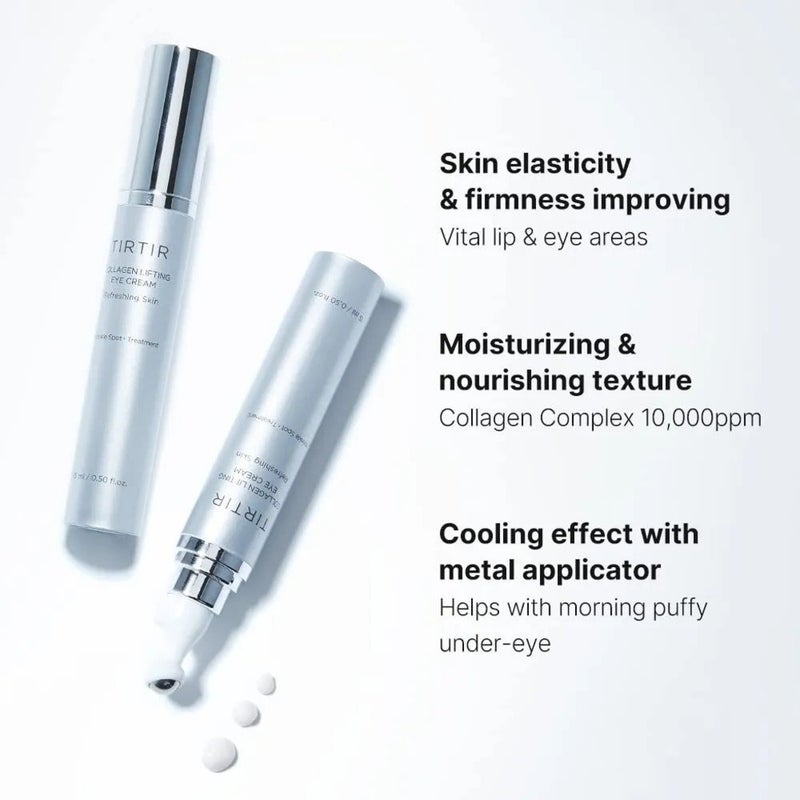 Tirtir Collagen Lifting Eye Cream For Fine Lines, Wrinkles & Under Eye Puffiness 15ml 