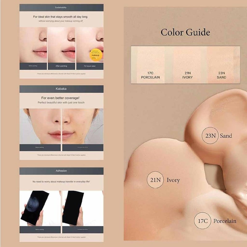 Tirtir Mask Fit Cushion Foundation SPF 50+ PA+++ - 17C Porcelain 18g