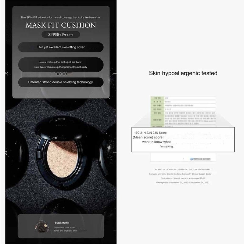 Tirtir Mask Fit Cushion Foundation SPF 50+ PA+++ - 17C Porcelain 18g