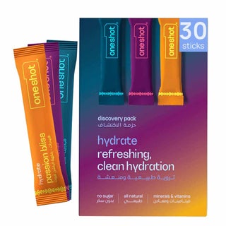 Oneshot Clean Hydration Discovery Pack Electrolyte Drink Sticks, Pack of 30's