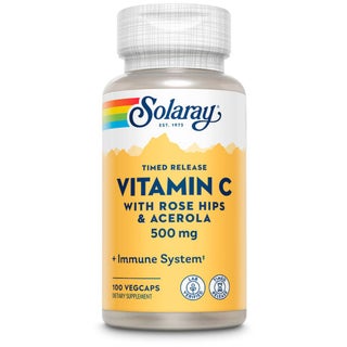 Solaray Vitamin C With Rosehip & Acerola 500mg Vegetarian Capsules, Pack of 100's