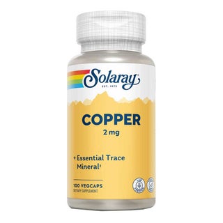 Solaray Copper 2mg Vegetarian Capsules For Immune Health, Pack of 100's