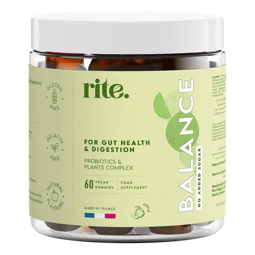 Rite Balance Gummies For Gut Health & Digestion, Pack of 60's