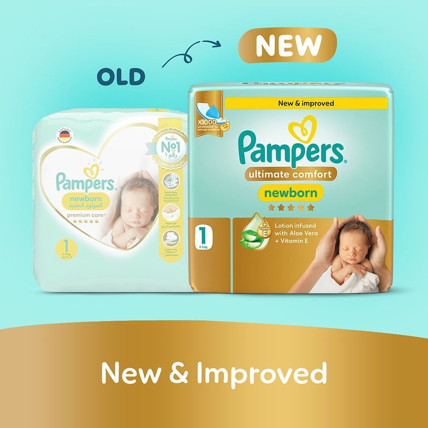 Pampers Ultimate Comfort Size 1, 2-5kg Newborn Diapers, Pack of 50's