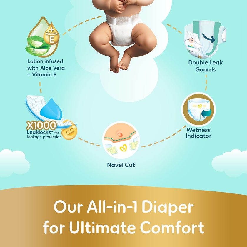 Pampers Ultimate Comfort Size 2, 3-8kg Newborn Diapers, Pack of 168's