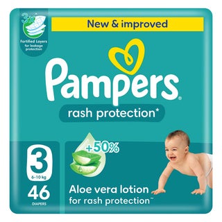Pampers Rash Protection Size 3, 6-10kg Baby Diapers, Pack of 46's