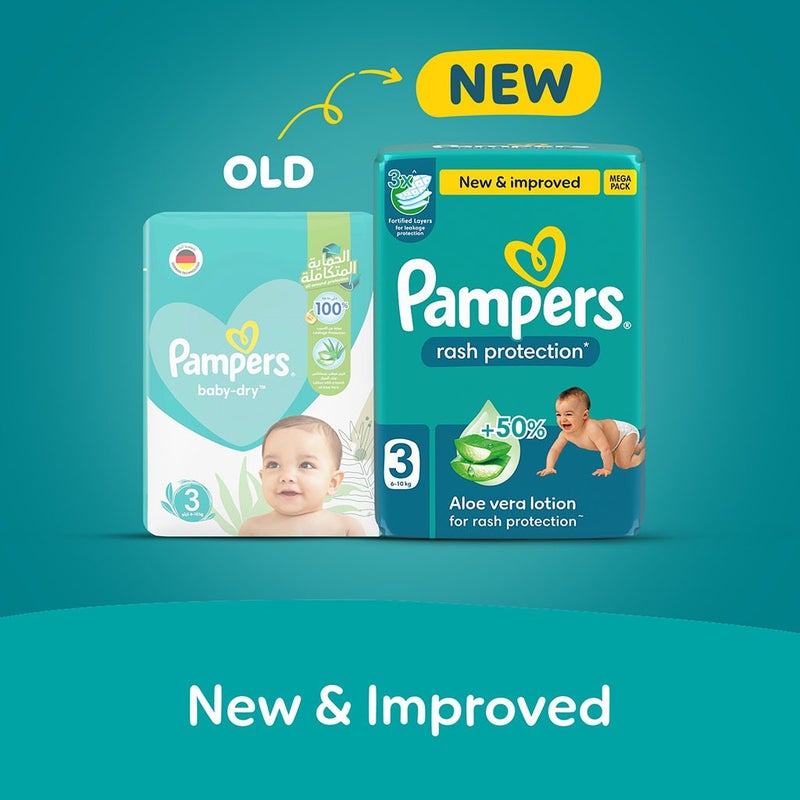 Pampers Rash Protection Size 3, 6-10kg Baby Diapers, Pack of 46's