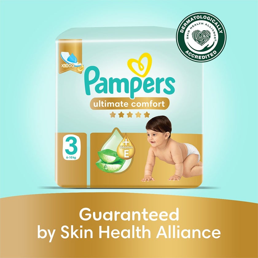 Pampers Ultimate Comfort Size 3, 6-10kg Baby Diapers, Pack of 62's