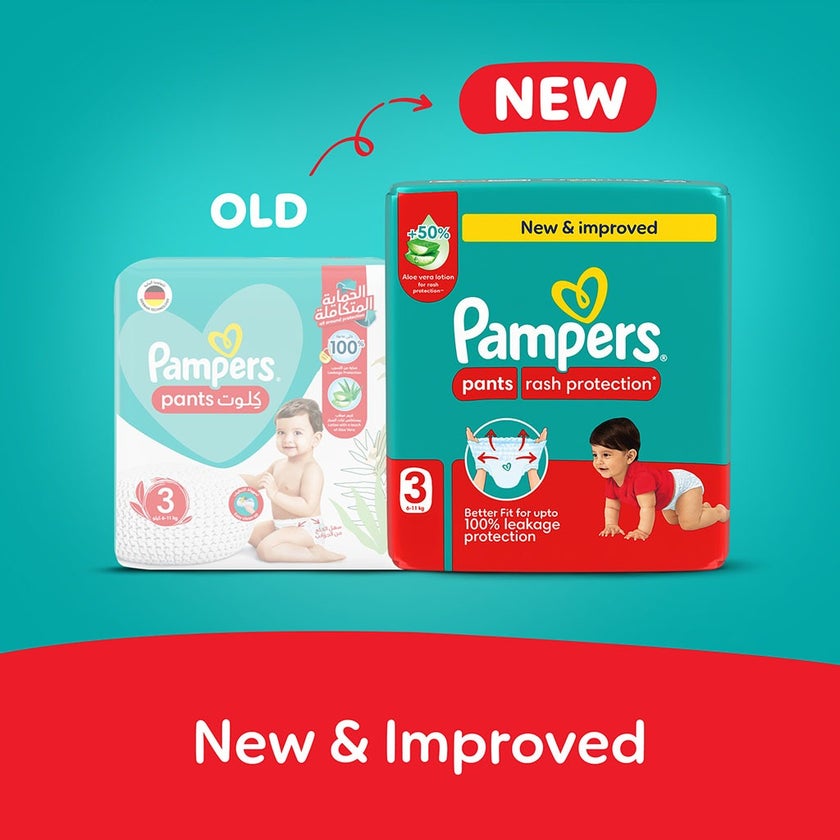 Pampers Rash Protection Size 3, 6-11kg Baby Diaper Pants, Pack of 26's