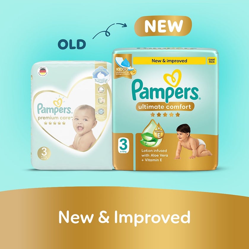 Pampers Ultimate Comfort Size 3, 6-10kg Baby Diapers, Pack of 116's