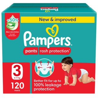 Pampers Rash Protection Size 3, 6-11kg Baby Diaper Pants, Pack of 120's