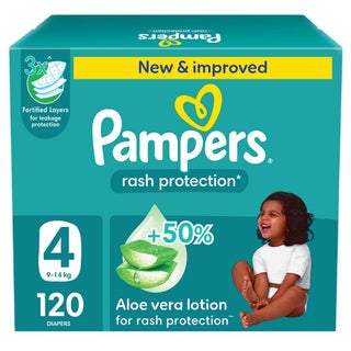 Pampers Rash Protection Size 4, 9-14kg Baby Diapers, Pack of 120's