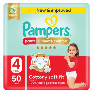 Pampers Ultimate Comfort Size 4, 9-14kg Baby Diaper Pants, Pack of 50's