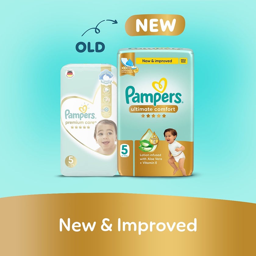 Pampers Ultimate Comfort Size 5, 11-16kg Baby Diapers, Pack of 84's