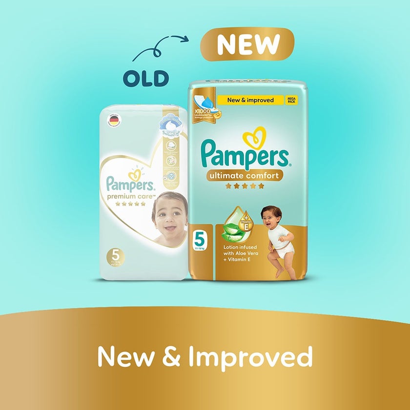 Pampers Ultimate Comfort Size 5, 11-16kg Baby Diapers, Pack of 46's