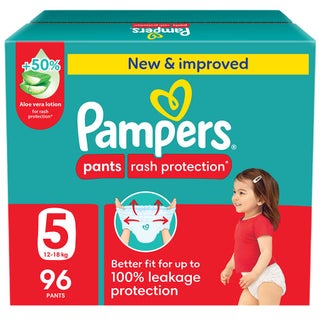 Pampers Rash Protection Size 5, 12-18kg Baby Diaper Pants, Pack of 96's