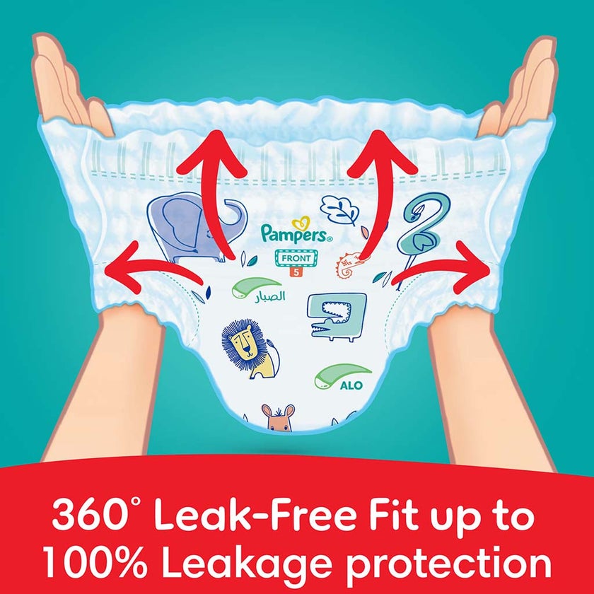 Pampers Rash Protection Size 5, 12-18kg Baby Diaper Pants, Pack of 96's