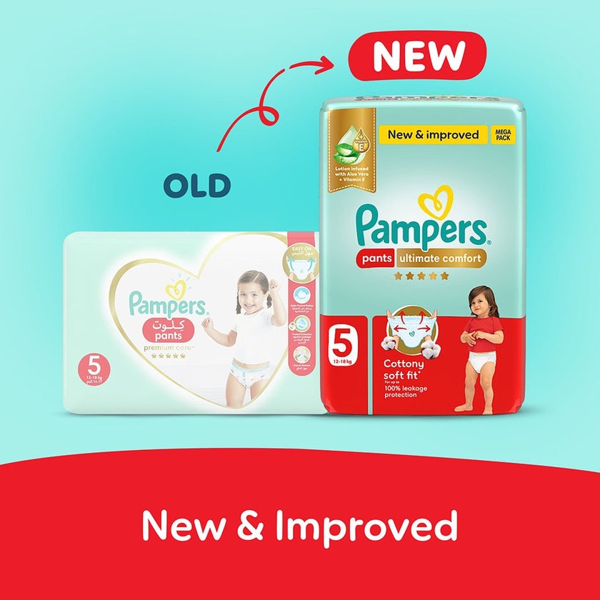 Pampers Ultimate Comfort Size 5, 12-18kg Baby Diaper Pants, Pack of 42's