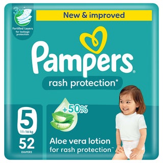 Pampers Rash Protection Size 5, 11-16kg Baby Diapers, Pack of 52's