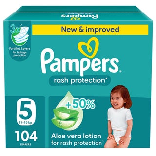 Pampers Rash Protection Size 5, 11-16kg Baby Diapers, Pack of 104's