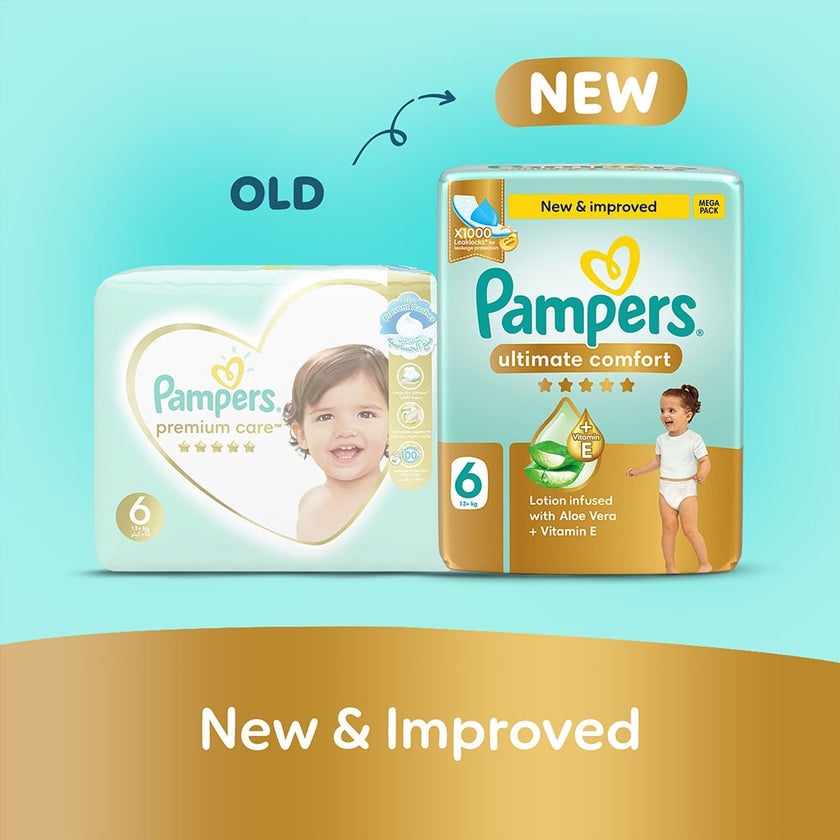 Pampers Ultimate Comfort Size 6, 13+kg Baby Diapers, Pack of 36's